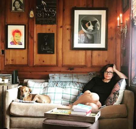 Patrick Wilson's House Interior featuring his pet and his lovely wife